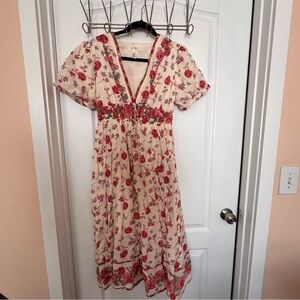 Jessica Simpson Floral Print Cream Dress